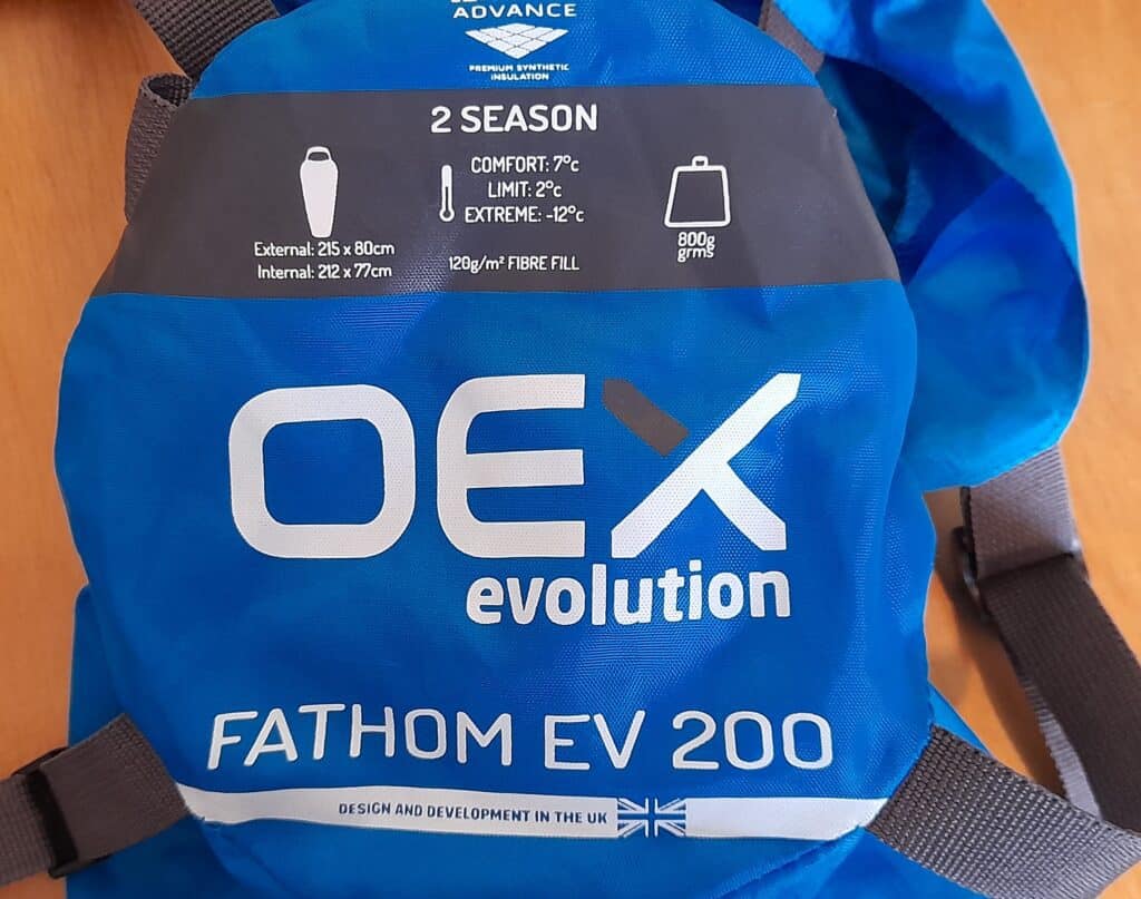 OEX Fathom Evolution 200 Sleeping Bag Spec